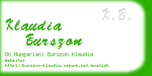 klaudia burszon business card